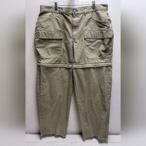 REI removable zip leg outdoor hiking canvas pants mens 38 cropped cuff